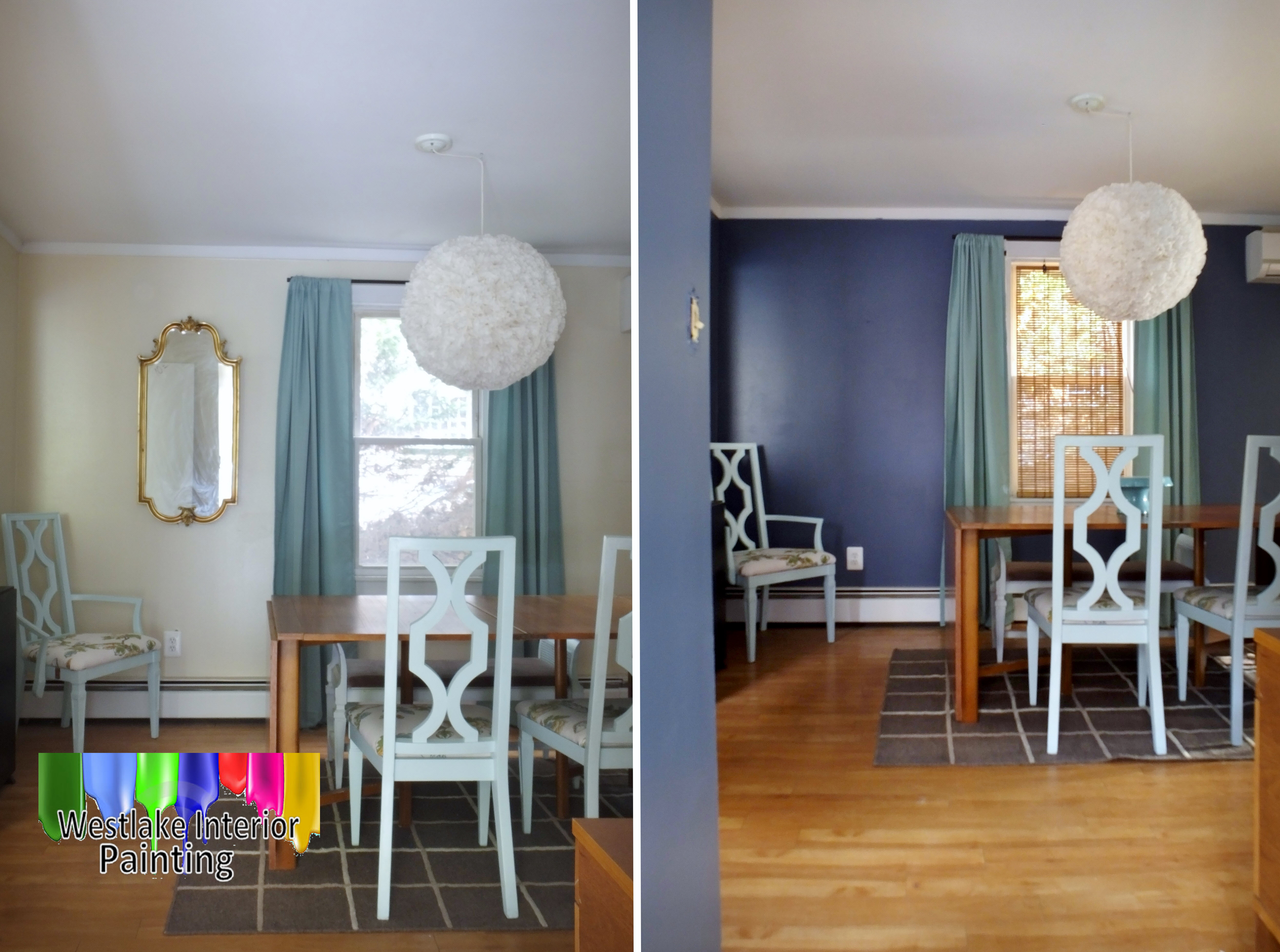Dining room before and after